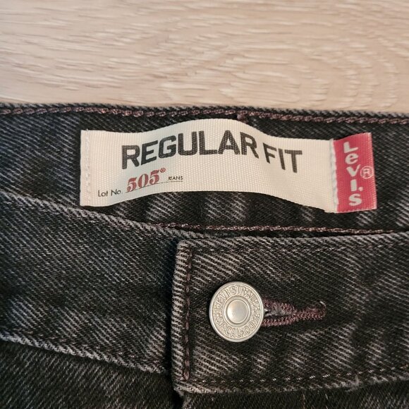 Vintage Levi's Jeans Mens 38x30 Black 505 Regular Fit Y2K Cotton Denim Western - Picture 5 of 12